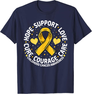Childhood Cancer Support Family Childhood Cancer Awareness T-Shirt - T-Shirt | Navy