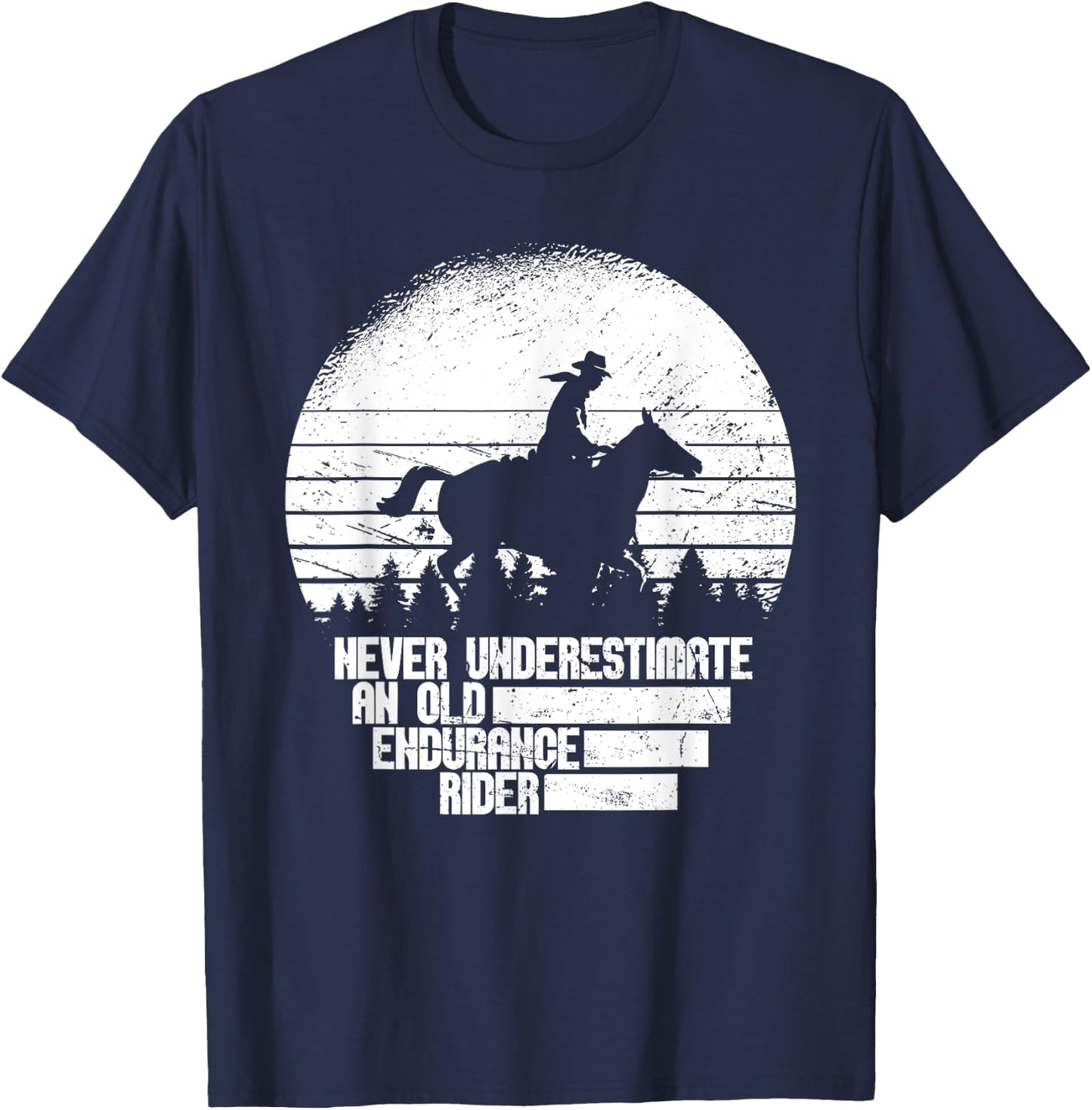 Retro Horse Riding Equestrian - Vintage Endurance Riding T-Shirt - T-Shirt | Navy