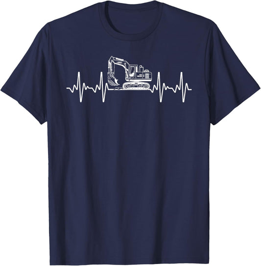 Funny Excavator Art Women Heavy Machinery Excavator T-Shirt - T-Shirt | Navy