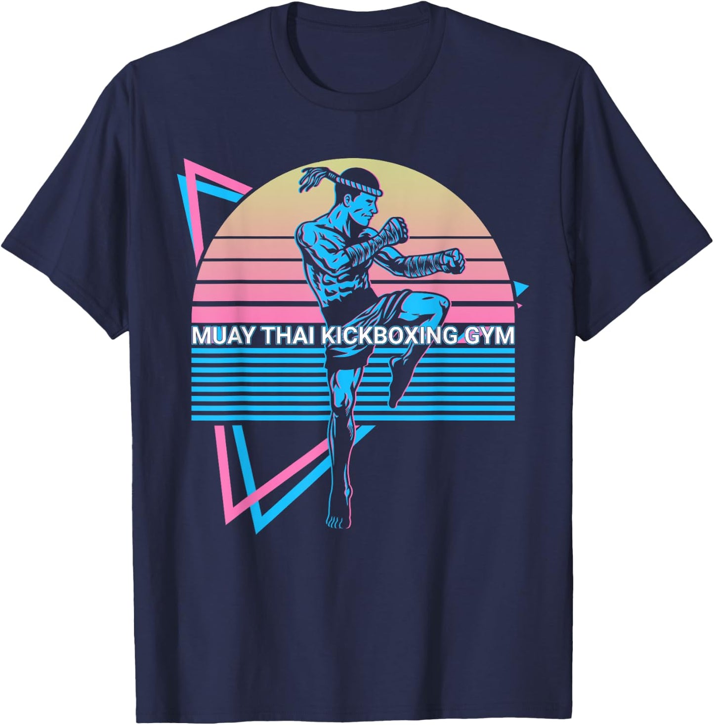 Muay Thai Kickboxing Retro Muay Thai Kickboxing Gym T-Shirt - T-Shirt | Navy