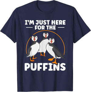 I’m just here for the puffins Quote for a Puffin lover T-Shirt - T-Shirt | Navy