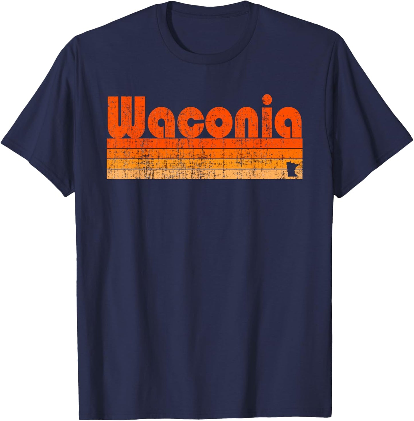 Waconia, Minnesota Retro 80s Style T-Shirt - T-Shirt | Navy