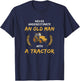 Never underestimate an old man with a tractor T-Shirt - T-Shirt | Navy