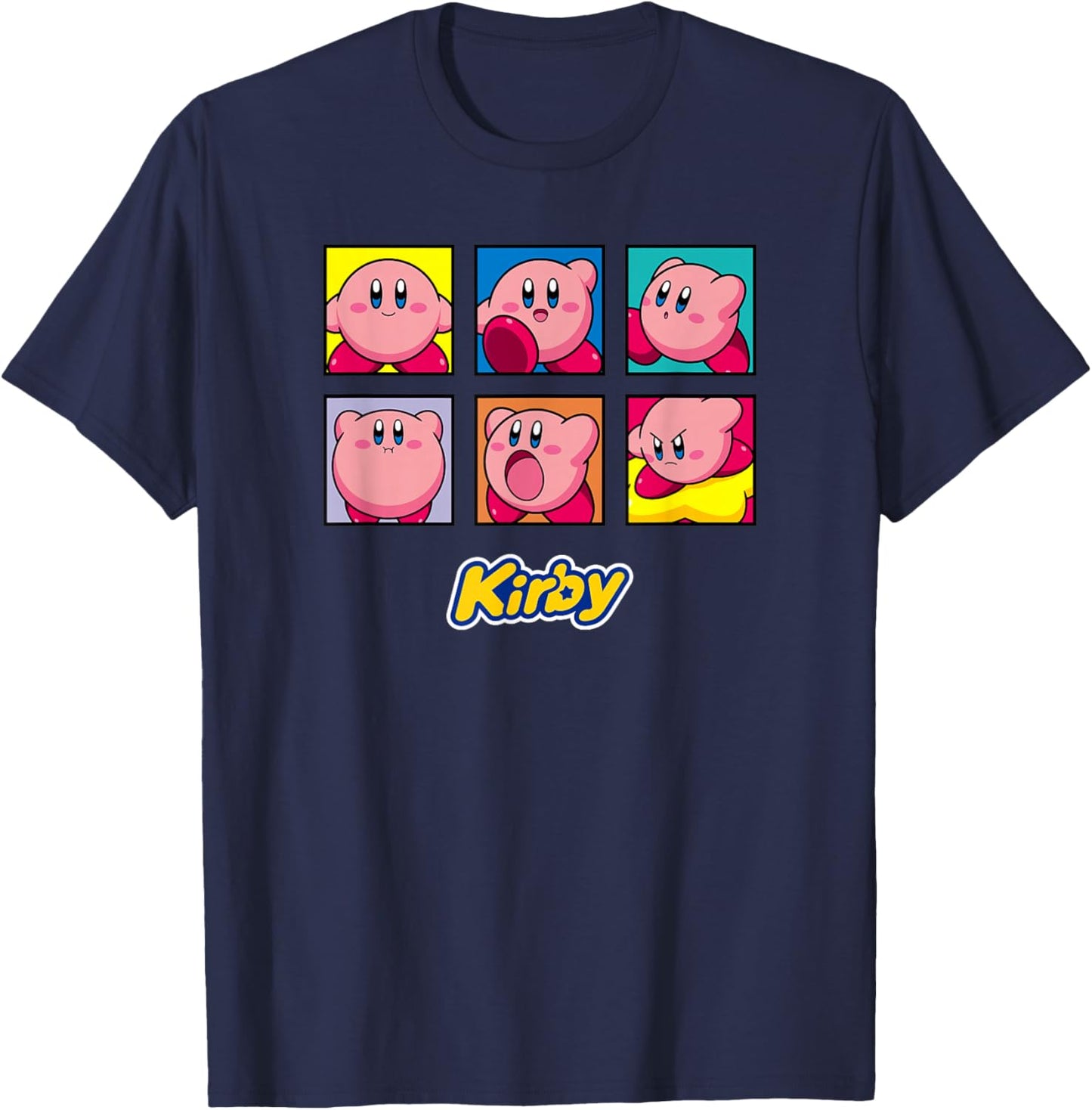 Kirby Vintage Panel Collage Poster - -Kids - Black - Small T-Shirt - T-Shirt | Navy