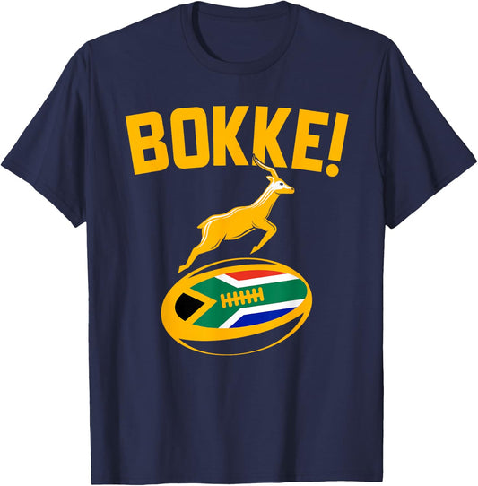 Bokke! Springbok Rugby South African Flag. Men, Women & Kids T-Shirt - T-Shirt | Navy