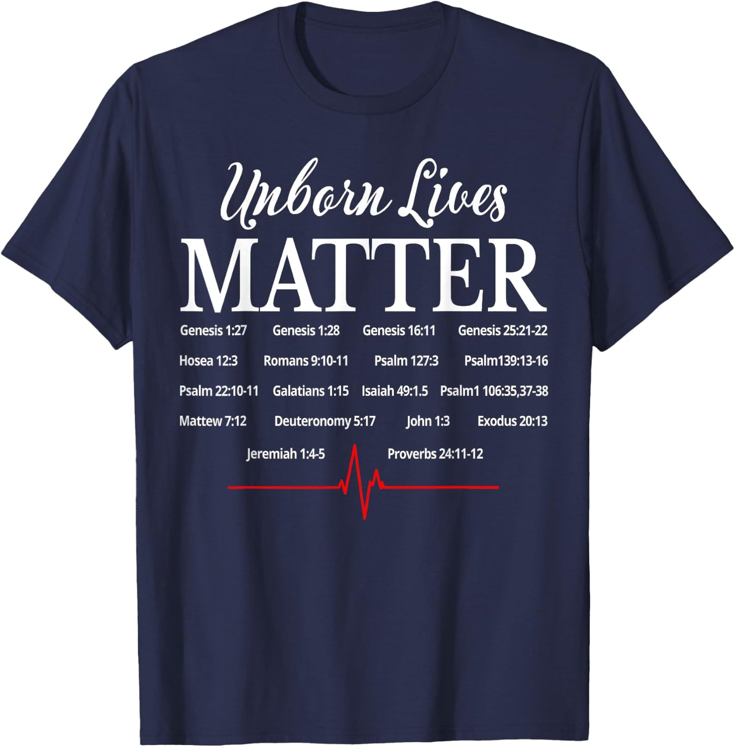 Unborn Lives Matter Pro-Life Christian T-Shirt - T-Shirt | Navy