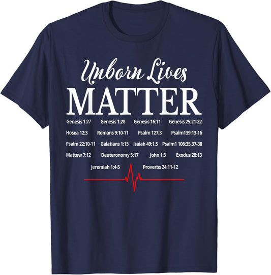 Unborn Lives Matter Pro-Life Christian T-Shirt - T-Shirt | Navy
