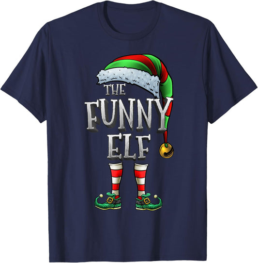The Funny Elf Shirt Matching Family Funny Christmas Elf T-Shirt - T-Shirt | Navy