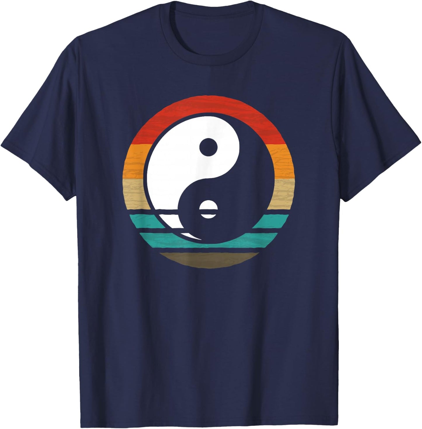 Yin Yang Retro Style Vintage T-Shirt - T-Shirt | Navy