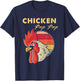 Chicken Pop Pop Grandpa Poultry Farmer Vintage T-Shirt - T-Shirt | Navy
