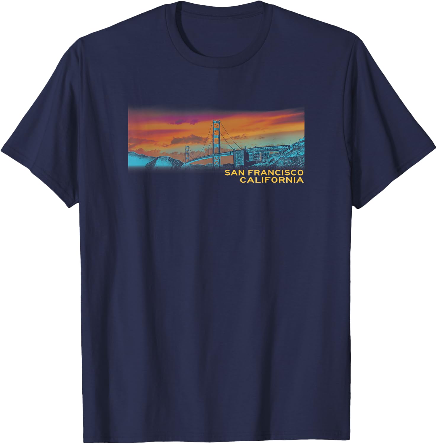 Golden Gate Bridge San Francisco, California T-Shirt - T-Shirt | Navy