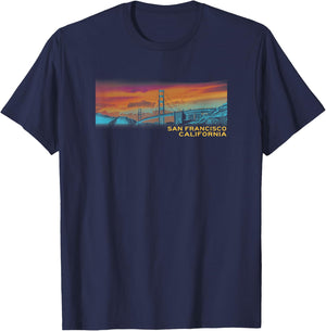 Golden Gate Bridge San Francisco, California T-Shirt - T-Shirt | Navy