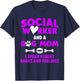 Social Worker and Dog Mom I Speak Fluent Barks and Feelings Women T-Shirt - T-Shirt | Navy