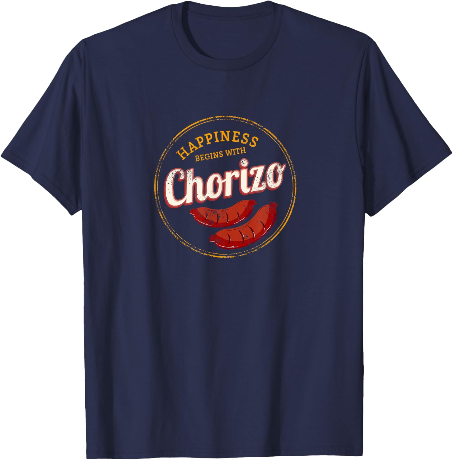 Chorizo Retro Sausage Vintage BBQ Gourmet Barbecue Souvenir T-Shirt - T-Shirt | Navy