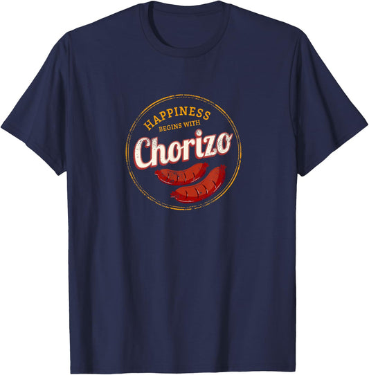 Chorizo Retro Sausage Vintage BBQ Gourmet Barbecue Souvenir T-Shirt - T-Shirt | Navy