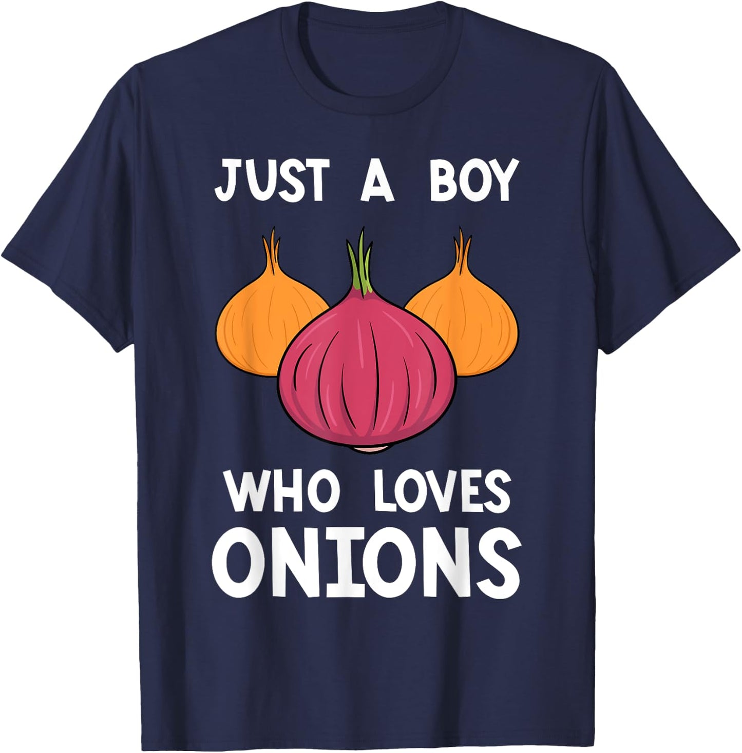 Onion Boy Shallot Lover Vegeterian Farmer Gardener Vegan T-Shirt - T-Shirt | Navy