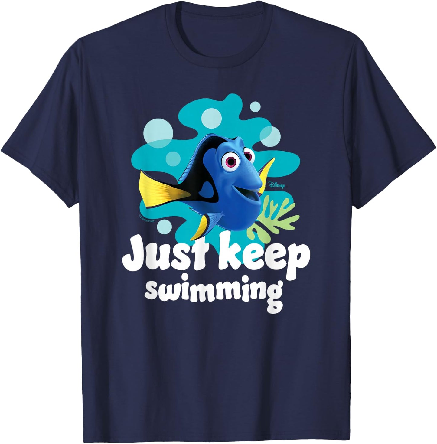Finding Nemo - Dory Just Keep Swimming T-Shirt - T-Shirt | Navy