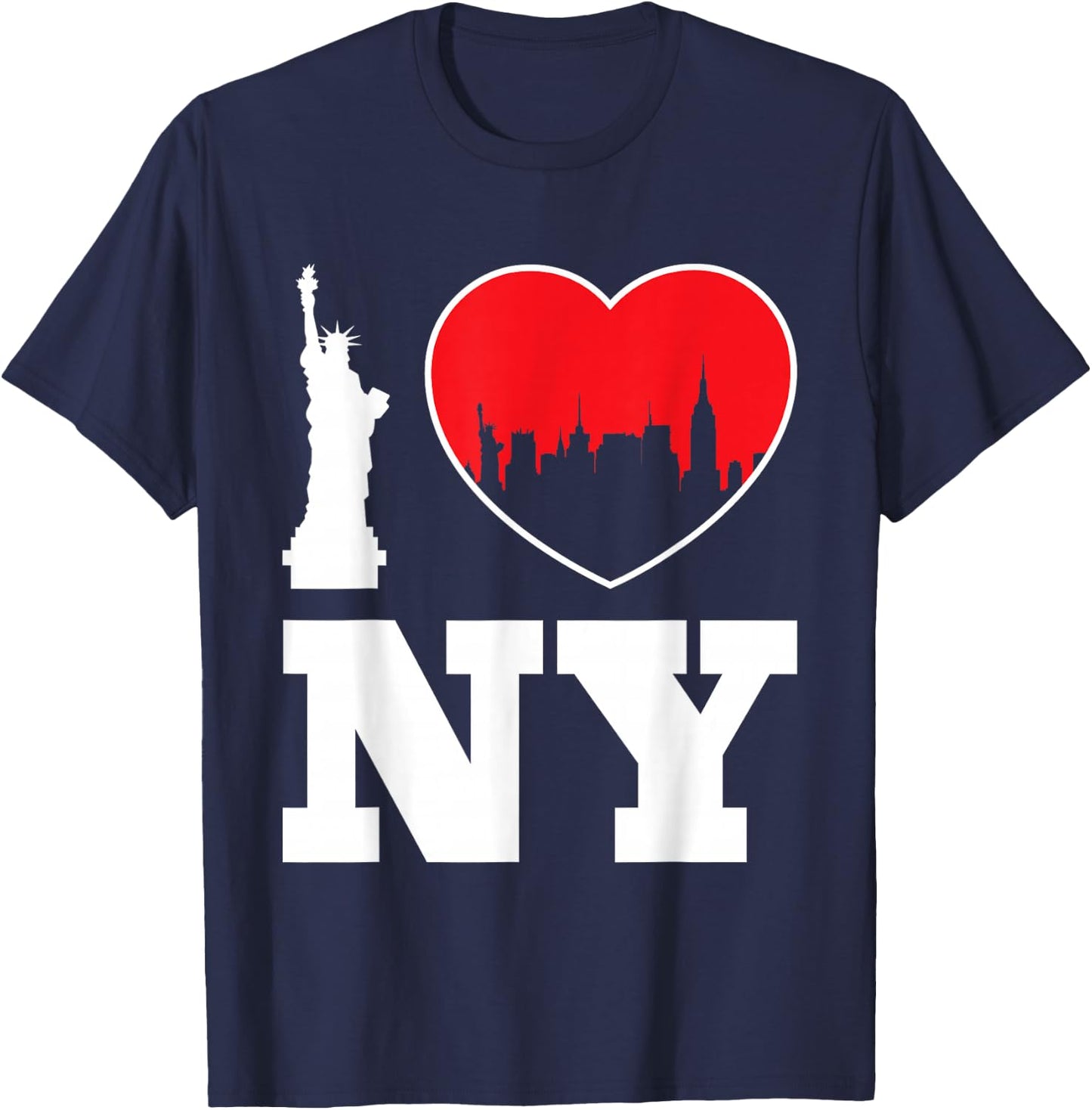 New York City Skyline Gift Big Apple State Souvenir NYC T-Shirt - T-Shirt | Navy