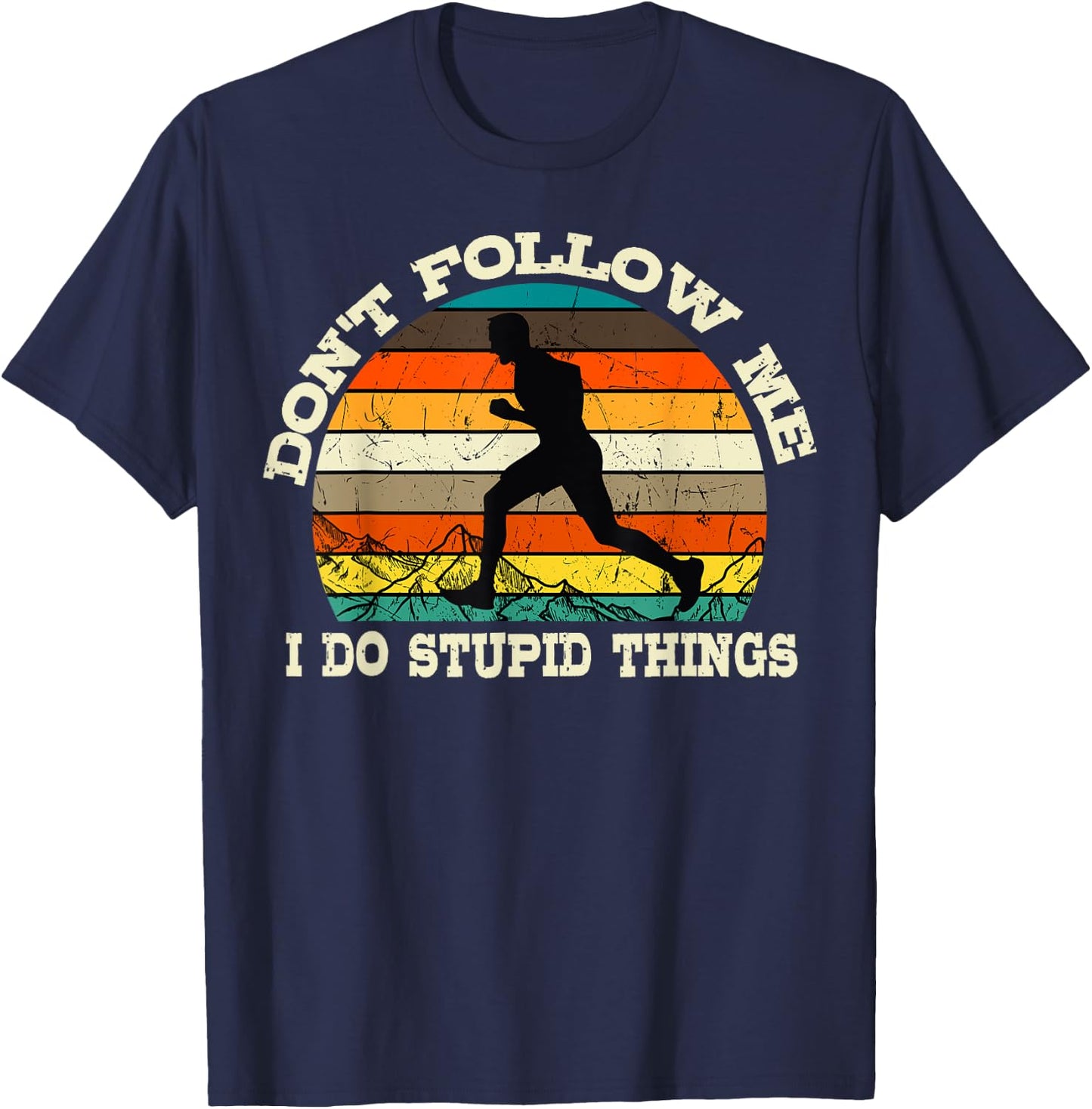 Trail Running Retro Vintage Ultra Runner Mountain Sport T-Shirt - T-Shirt | Navy