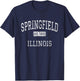 Springfield Illinois Vintage - -Adults, Black, Small, Short Sleeve, , Classic Fit, Cotton Blend, Vintage, Sports, Exercise and Fitness, All Seasons T-Shirt - T-Shirt | Navy