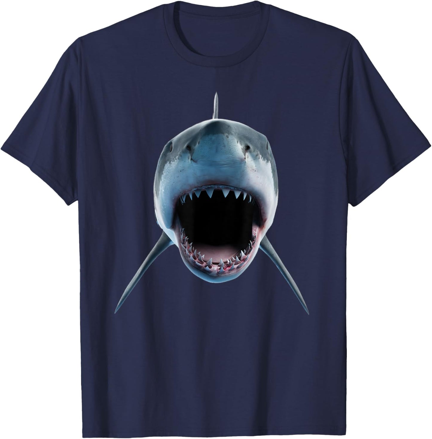 realistic great white shark Attack for lovers of Fish Ocean T-Shirt - T-Shirt | Navy