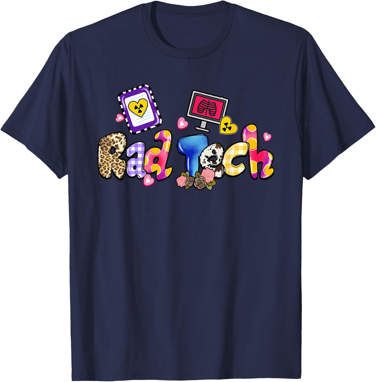 Rad Tech Leopard Funny Rad Tech Gifts T-Shirt - T-Shirt | Navy