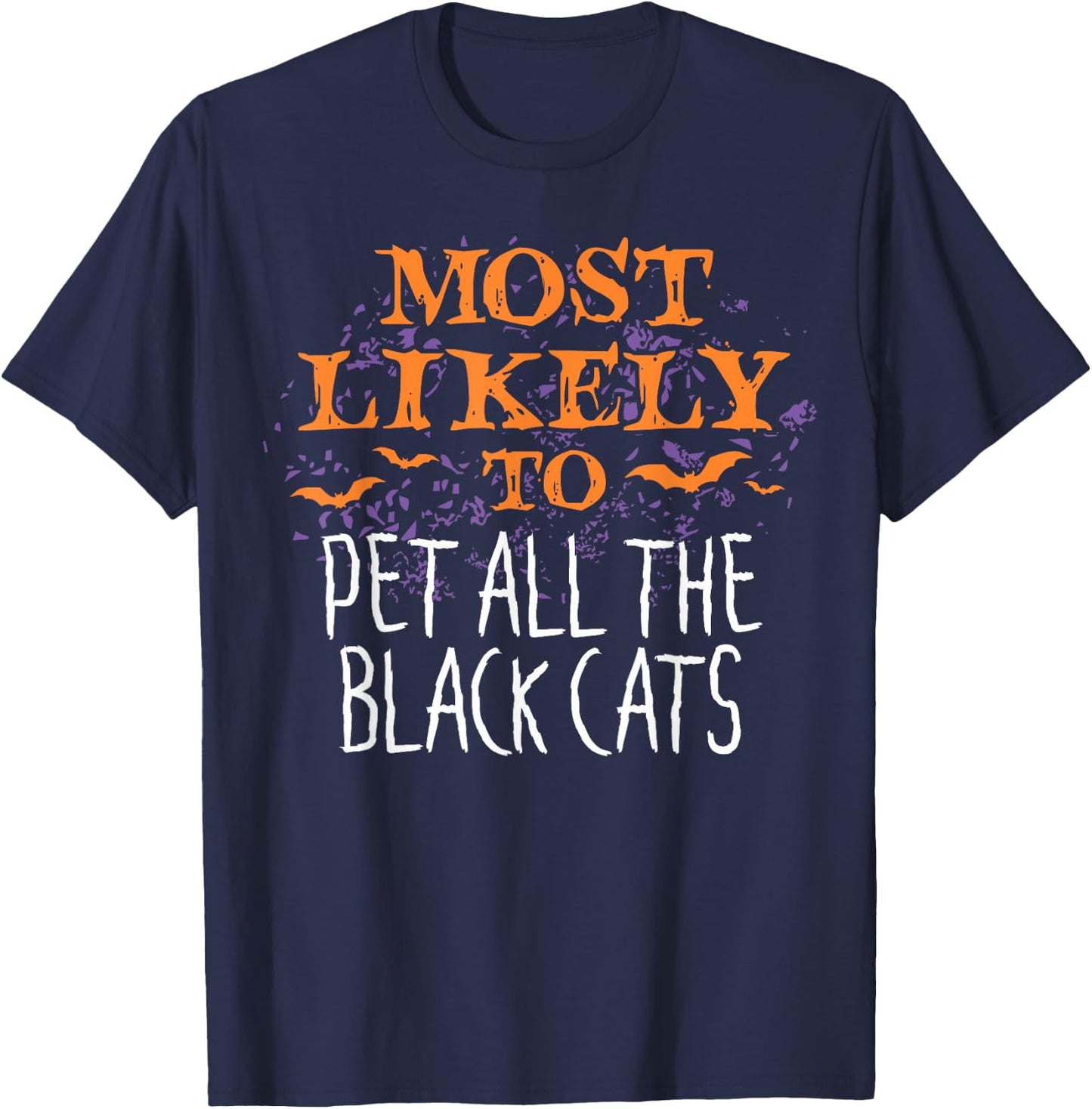 Most Likely To Halloween Pet All The Black Cats Matching T-Shirt - T-Shirt | Navy