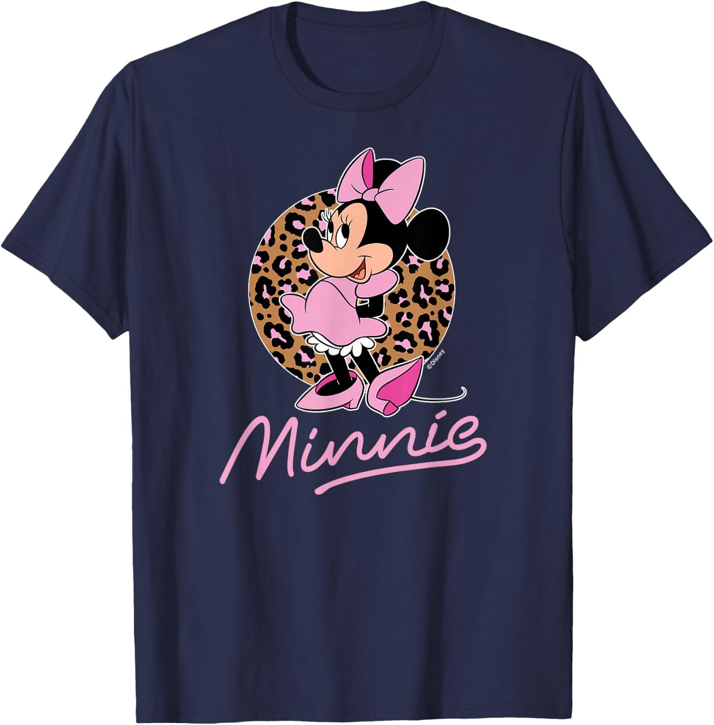 Disney - Minnie Leopard Print T-Shirt - T-Shirt | Navy