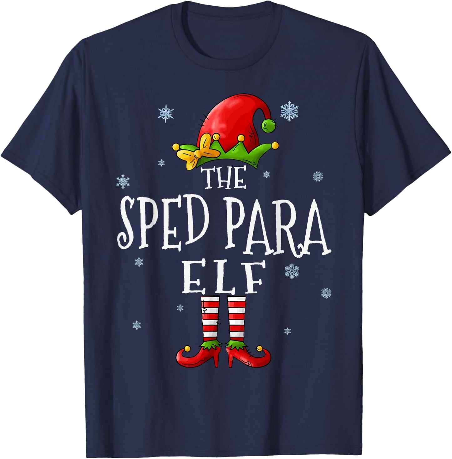 The Sped Para Elf Squad Funny Xmas Groupe Matching Christmas T-Shirt - T-Shirt | Navy