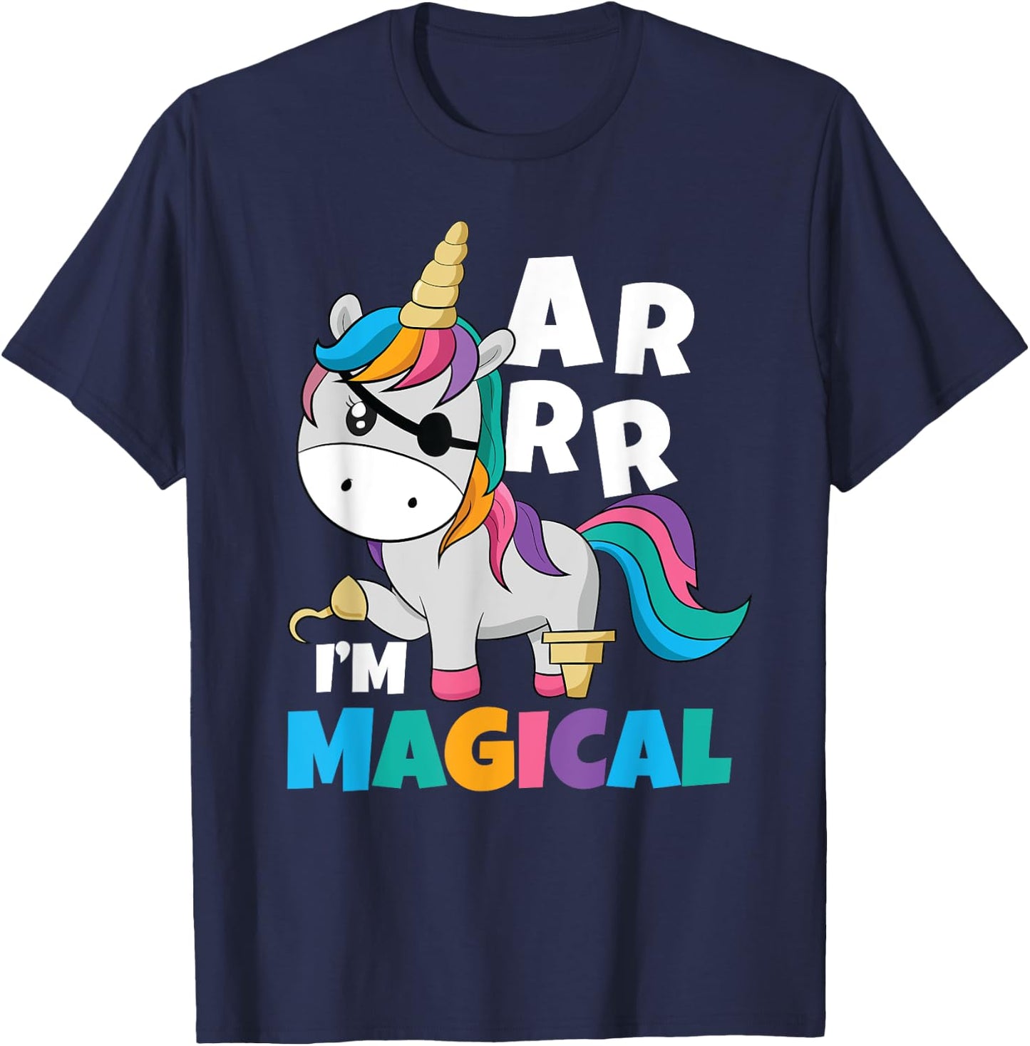 I'm Magical Caribbean Freebooter Toddler Girl Unicorn Pirate T-Shirt - T-Shirt | Navy