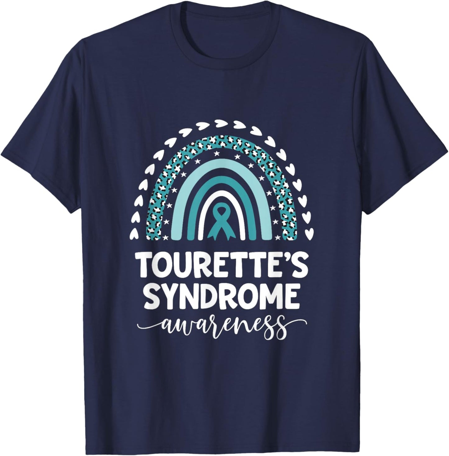 Tourettes Syndrome Support Love Cure Tourettes Awareness T-Shirt - T-Shirt | Navy