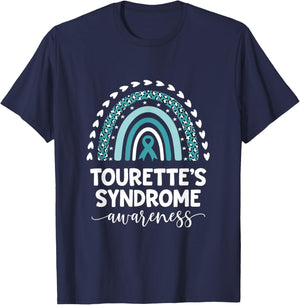 Tourettes Syndrome Support Love Cure Tourettes Awareness T-Shirt - T-Shirt | Navy