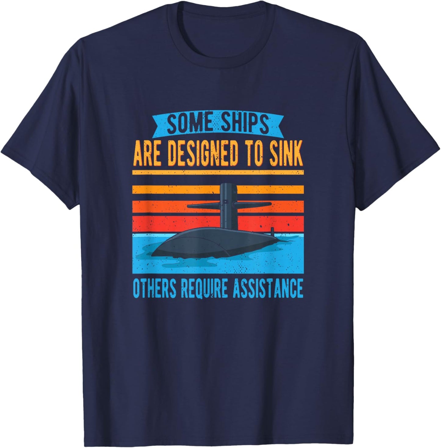 Pigboat Combat Open Sea Veteran Ocean Deep Sub , -Adults, Black, Small, Short Sleeve, Cotton 65% Polyester 35%, Submarine Themed T-Shirt - T-Shirt | Navy