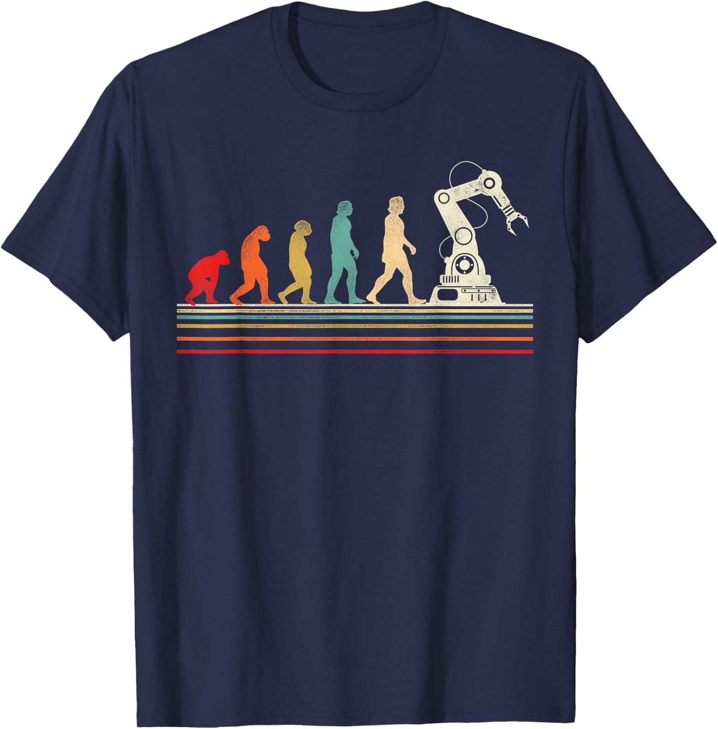 Robot Robotics Engineer Retro Vintage T-Shirt - T-Shirt | Navy