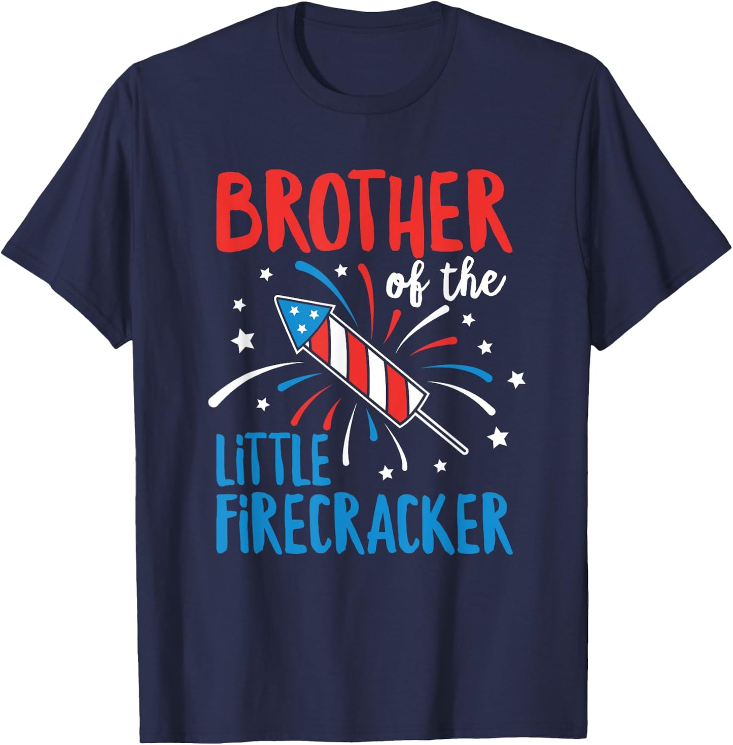 Big Brother Of The Little Firecracker Pregnancy Announcement T-Shirt - T-Shirt | Navy