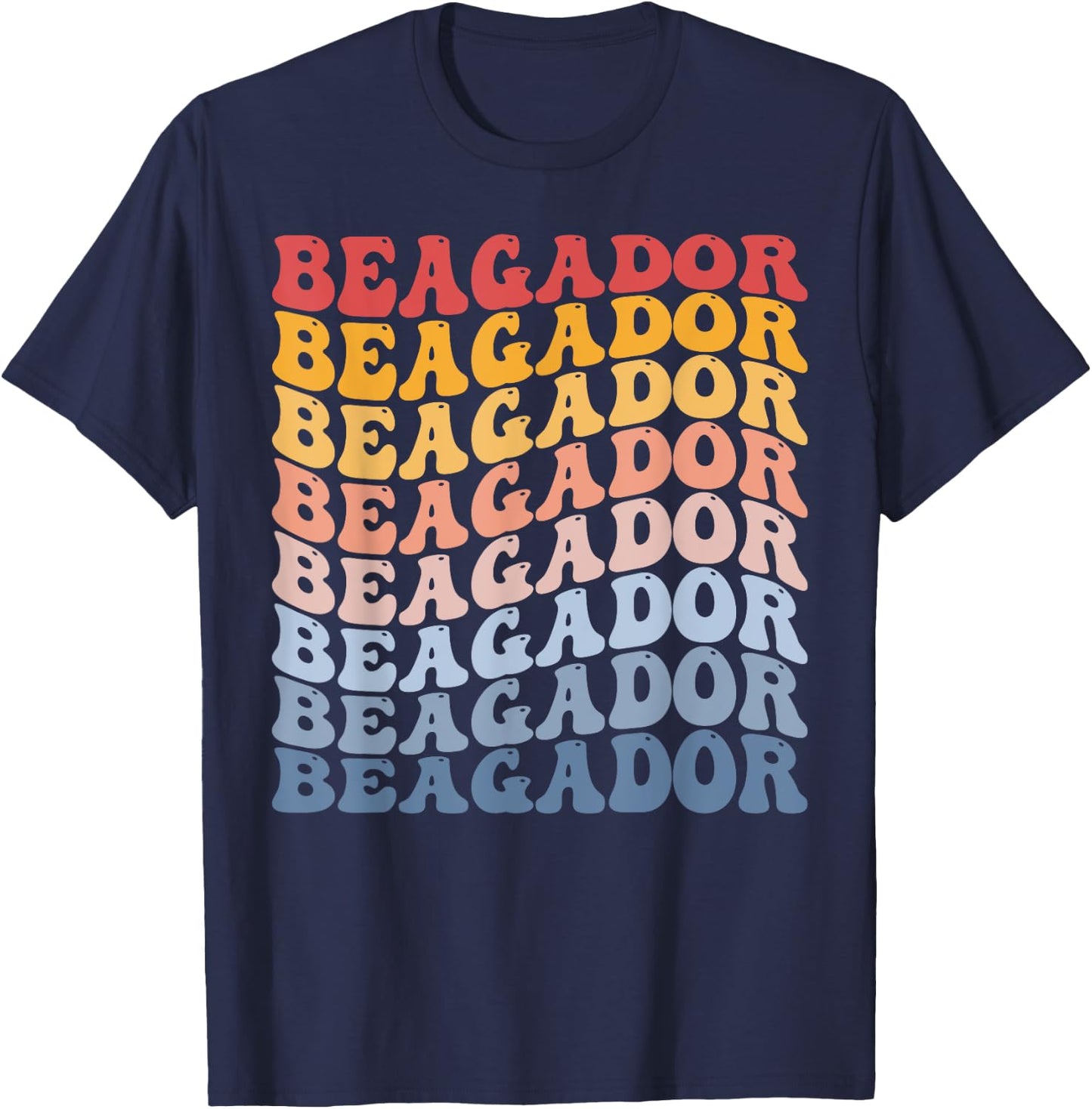 Beagador Groovy Retro T-Shirt - T-Shirt | Navy
