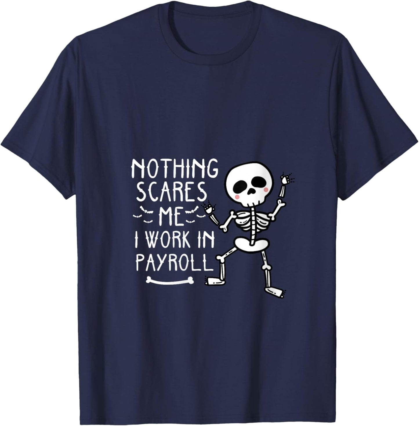 Funny Payroll Halloween Human Resources Dancing Skeleton V-Neck T-Shirt - T-Shirt | Navy