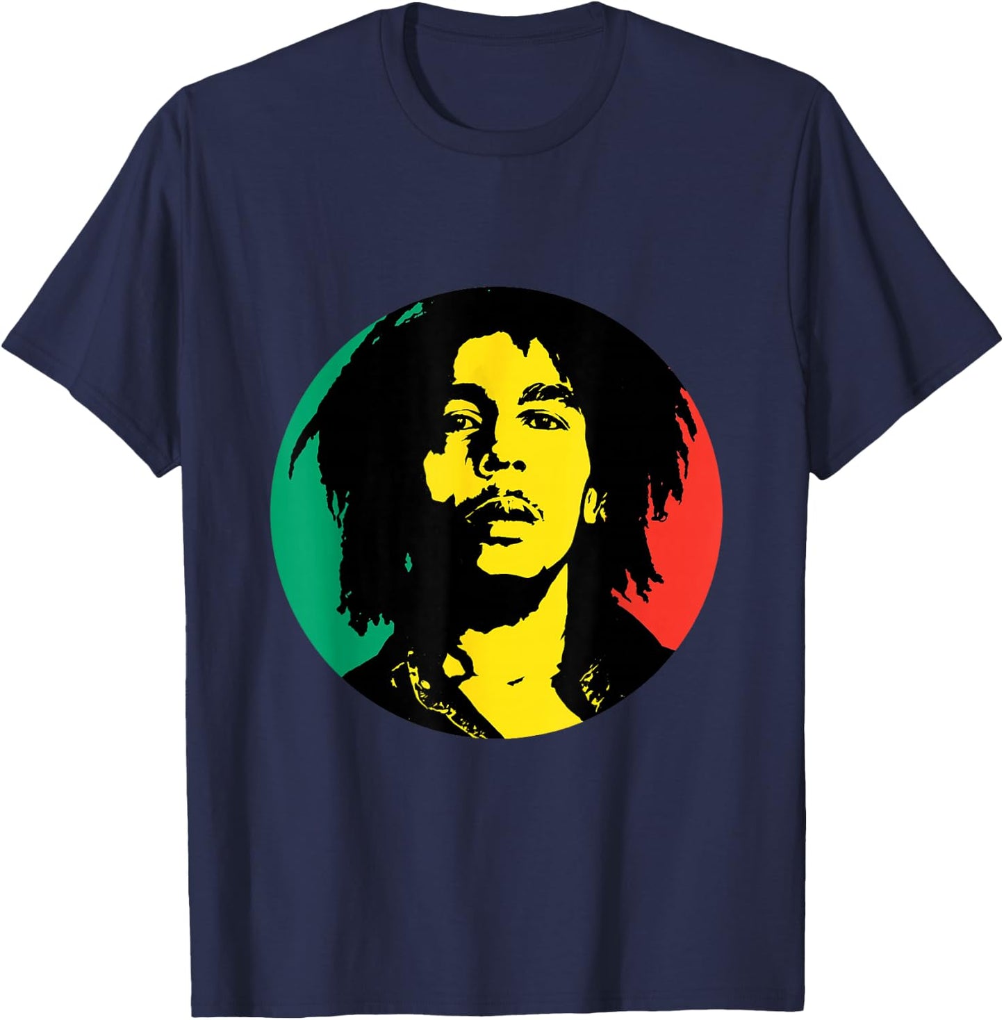Bob Marley Rasta Circle T-Shirt - T-Shirt | Navy