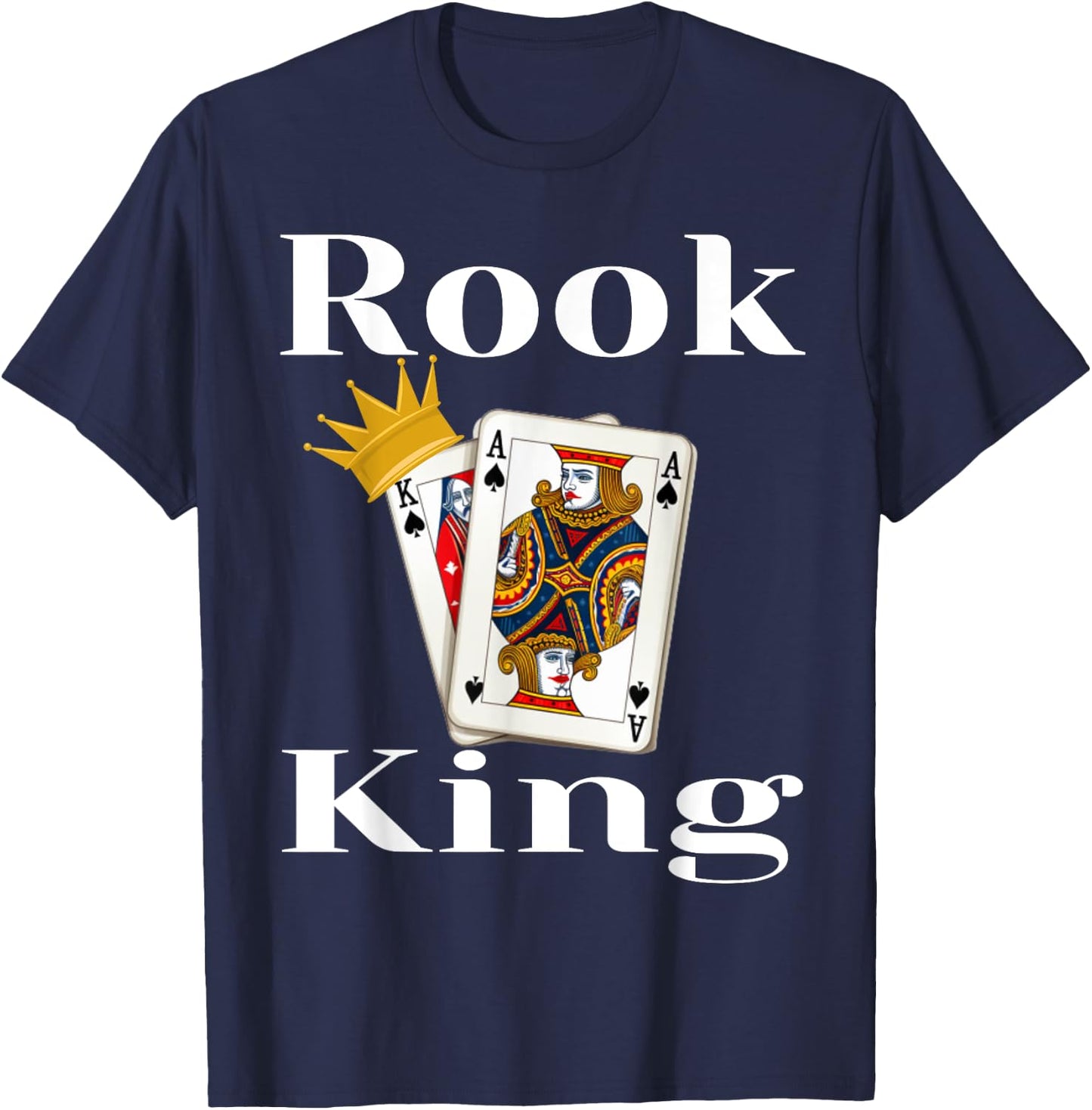 Rook King Card Game Player Winner Winning Hand Cards Funny T-Shirt - T-Shirt | Navy