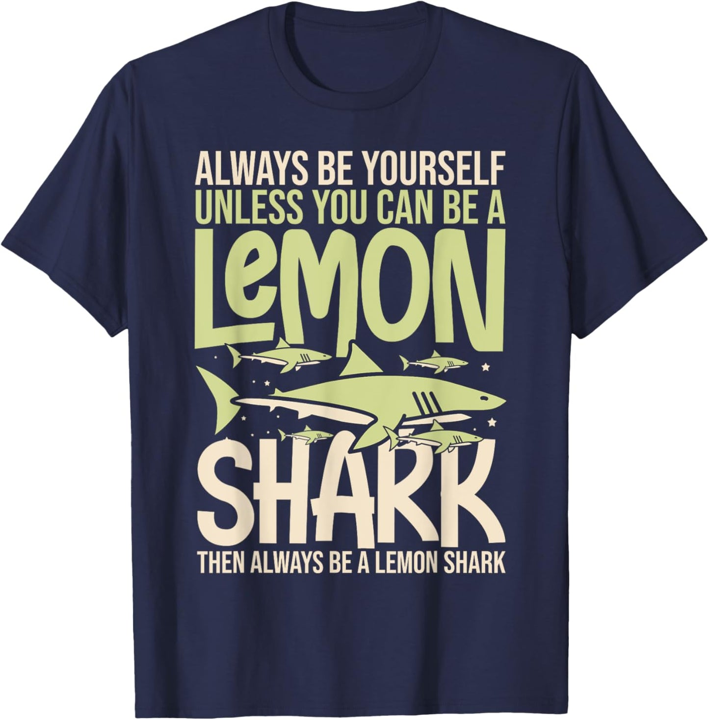 Lemon Shark Animal Tooth Funny Ocean T-Shirt - T-Shirt | Navy