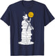 DON QUIXOTE in a Windmill of Books, White Shade T-Shirt - T-Shirt | Navy