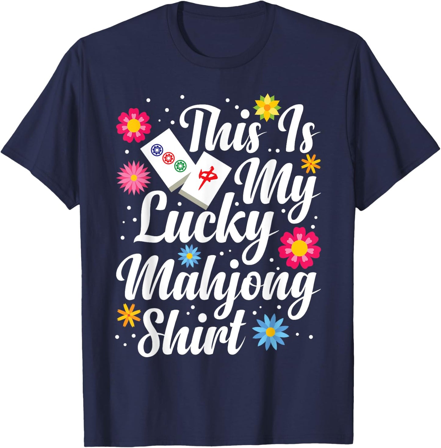 Mah Jongg Sock Mahjong Lover Mahjong Player Mahjong Game Set T-Shirt - T-Shirt | Navy