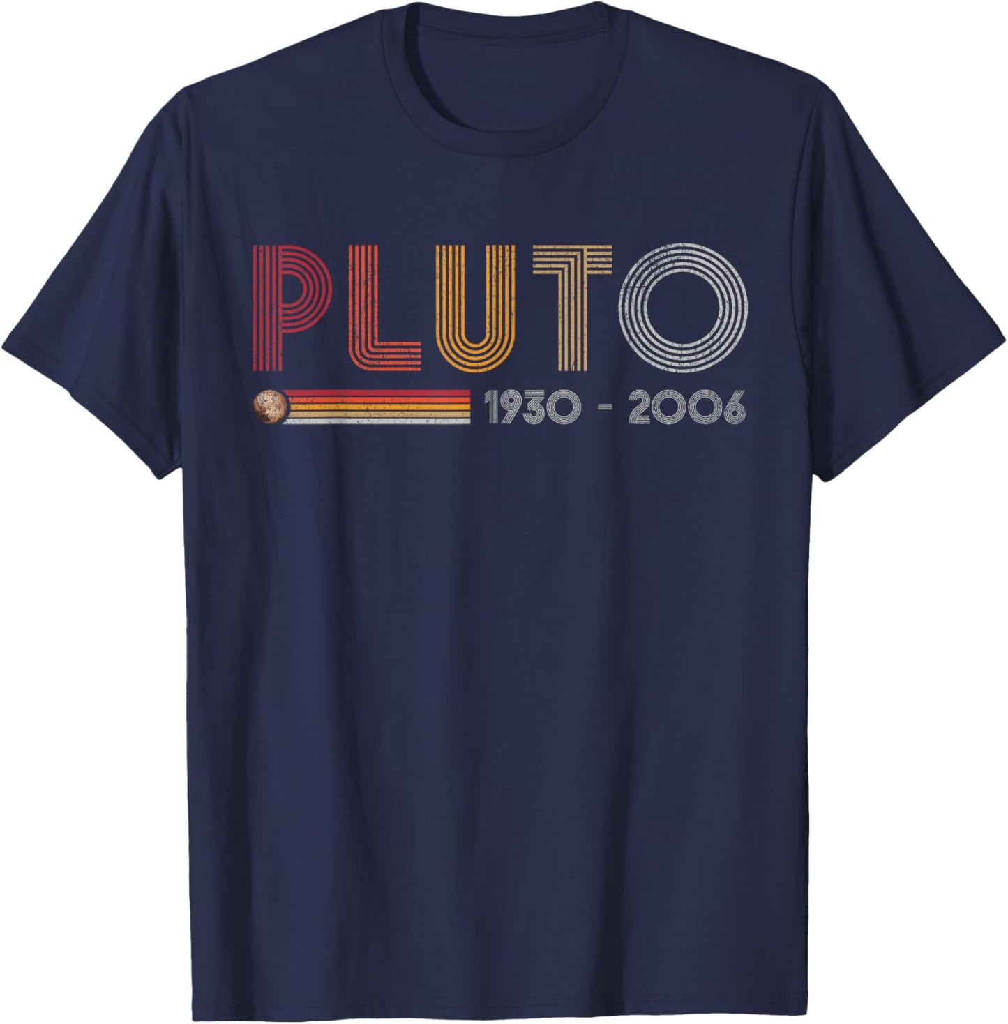 Pluto Never Forget Science and Astronomy Retro Style Nerd T-Shirt - T-Shirt | Navy