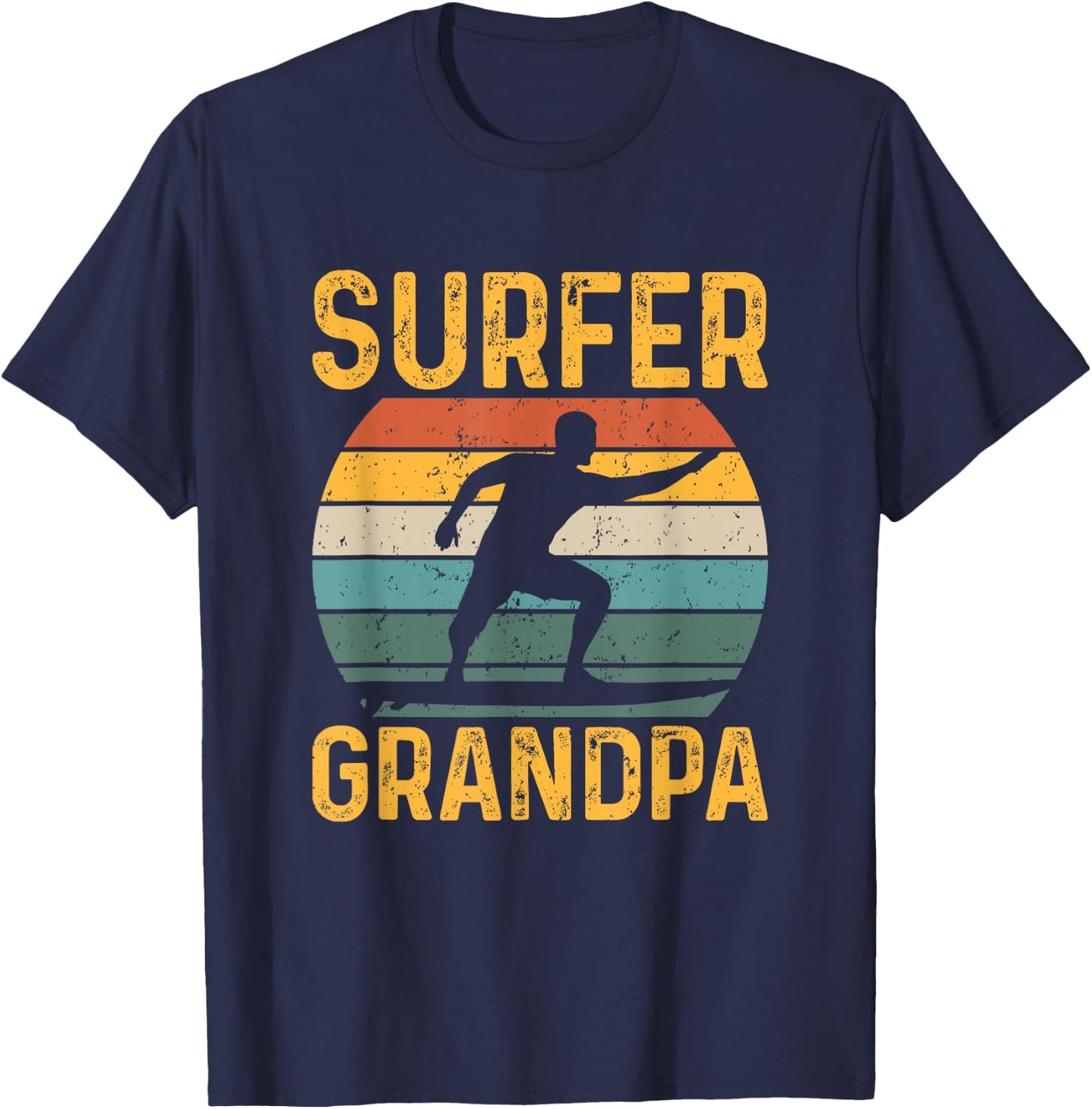 Vintage Surfer Grandpa Retro Surfing Grandfather T-Shirt - T-Shirt | Navy