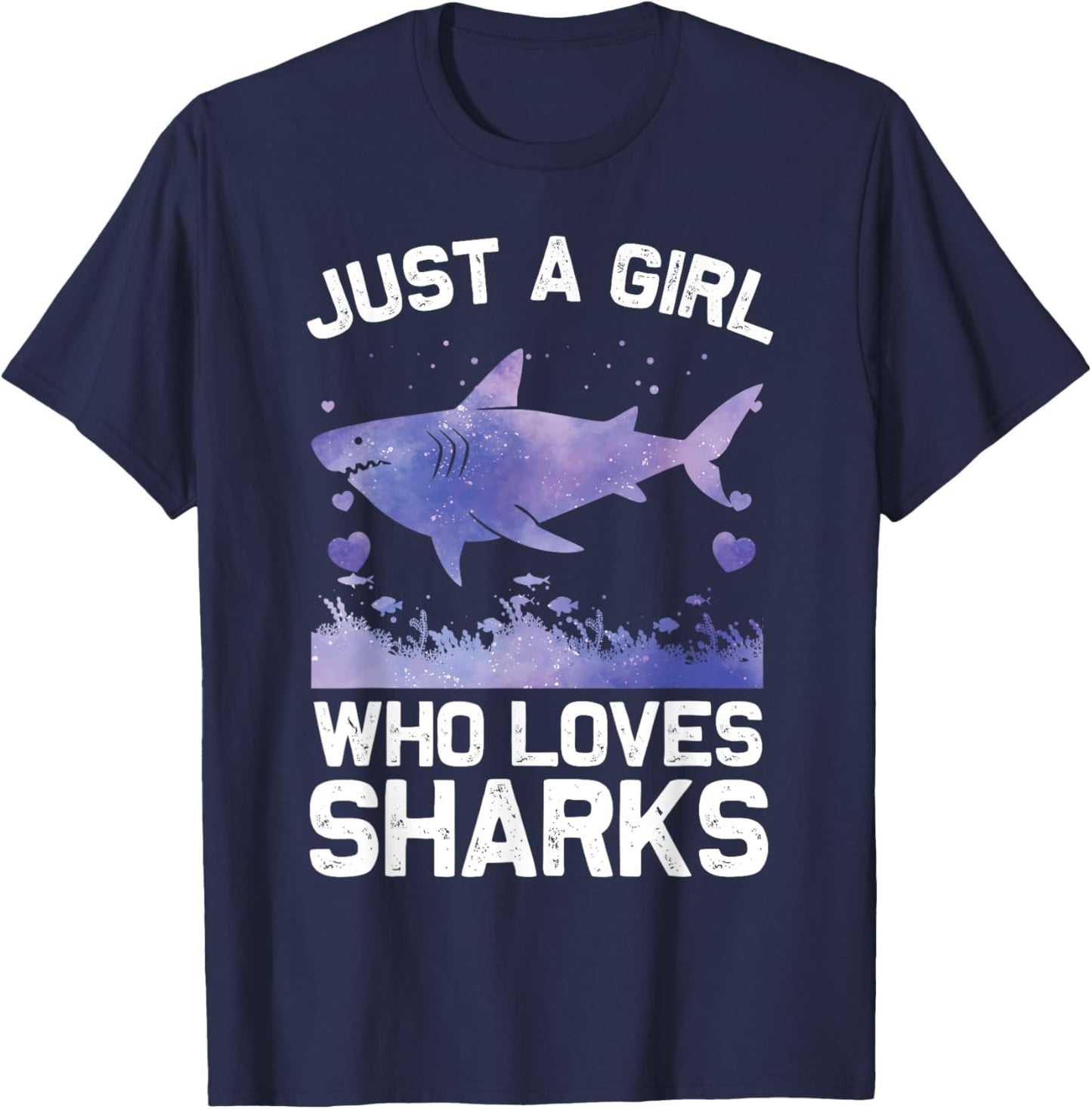 Cool Shark Girls Kids Shark Whale Shark Lover T-Shirt - T-Shirt | Navy
