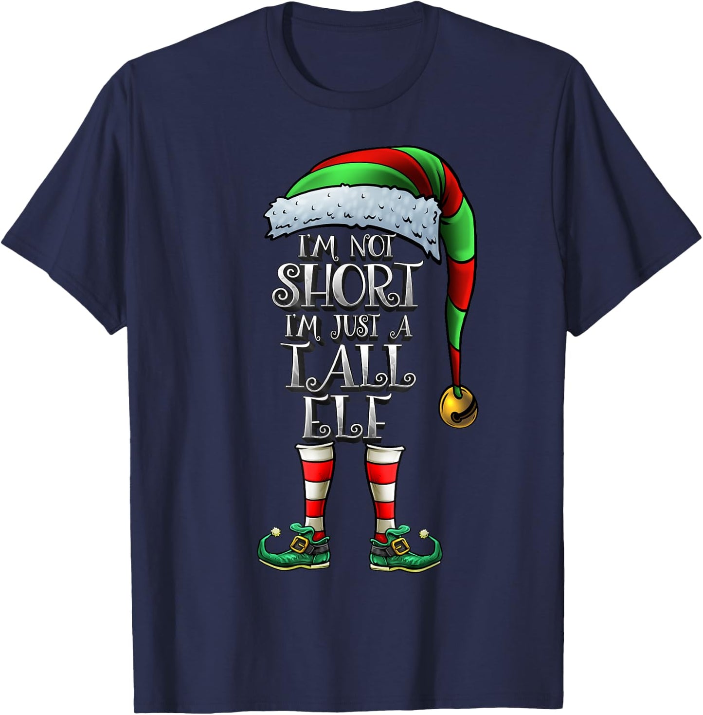 Not Short Elf Shirt Matching Family Not Short Christmas Elf T-Shirt - T-Shirt | Navy