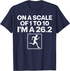 Funny Marathon Art Men Women Marathon Finisher 26.2 Running T-Shirt - T-Shirt | Navy