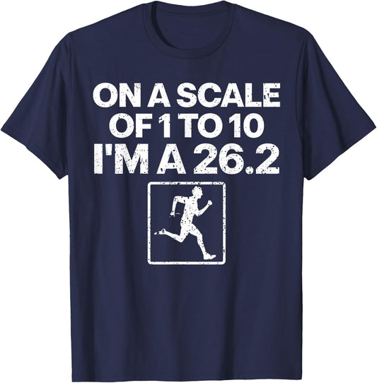 Funny Marathon Art Men Women Marathon Finisher 26.2 Running T-Shirt - T-Shirt | Navy