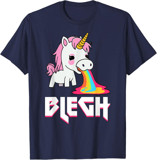 Blegh Heavy Metal Metalcore Unicorn T-Shirt - T-Shirt | Navy