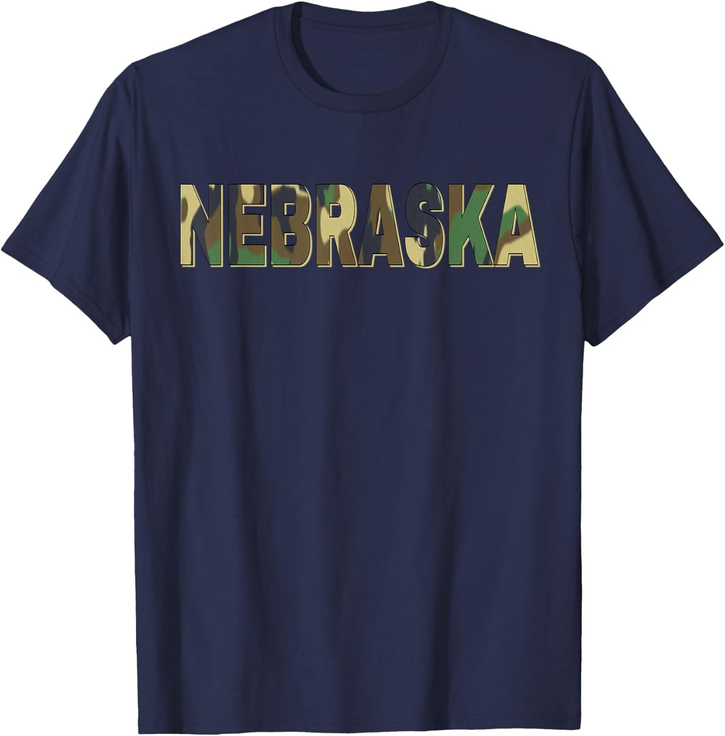 Nebraska Camouflage Men Women & Kids Camo Nebraska T-Shirt - T-Shirt | Navy